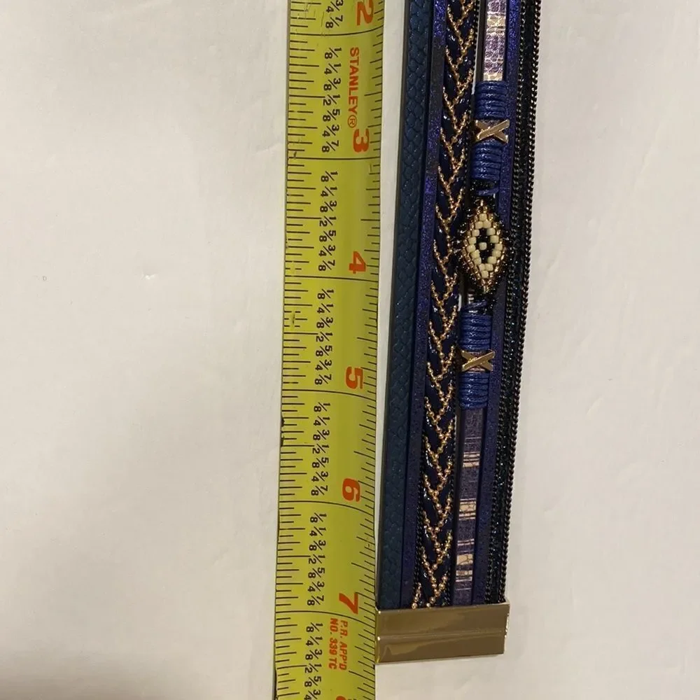 Bohemian style layered beaded magnetic bracelet